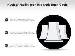 Nuclear facility icon in a dark black circle