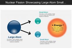 Nuclear fission showcasing large atom small atoms and energy