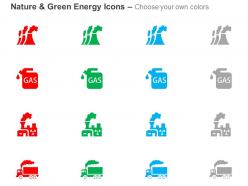 Nuclear power gas production factory truck ppt icons graphics