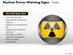 Nuclear power warning signs circles powerpoint presentation slides