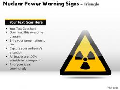 Nuclear power warning signs triangle powerpoint presentation slides