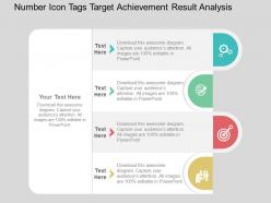 Number icon tags target achievement result analysis flat powerpoint design
