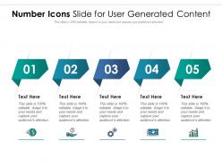 Number icons slide for user generated content infographic template