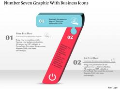 Number seven graphic with business icons powerpoint template