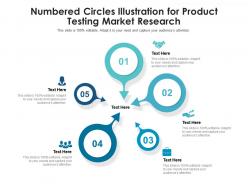 Numbered circles illustration for product testing market research infographic template