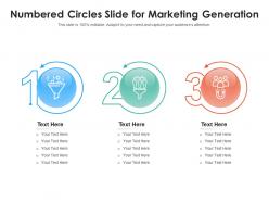 Numbered circles slide for marketing generation infographic template