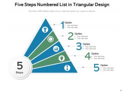Numbered List Diagonally Aligned Formation Triangular Design Arrows Horizontally
