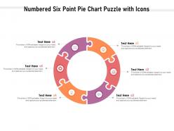 Numbered six point pie chart puzzle with icons