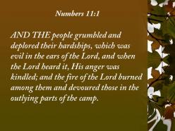 Numbers 11 1 the lord burned among powerpoint church sermon