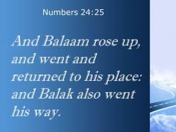 Numbers 24 25 then balaam got up and returned powerpoint church sermon