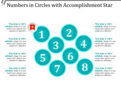 Numbers in circles with accomplishment star