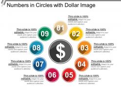 Numbers in circles with dollar image