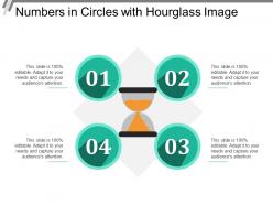 Numbers in circles with hourglass image