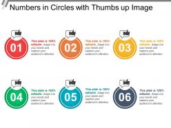 Numbers in circles with thumbs up image