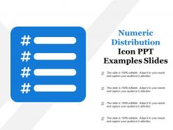 Numeric distribution icon ppt examples slides