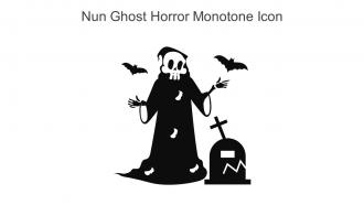 Nun Ghost Horror Monotone Icon In Powerpoint Pptx Png And Editable Eps Format