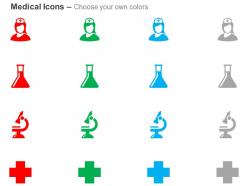 Nurse flask microscope medical symbol ppt icons graphics