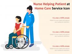 Nurse helping patient at home care service icon