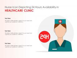 Nurse icon depicting 24 hours availability in healthcare clinic