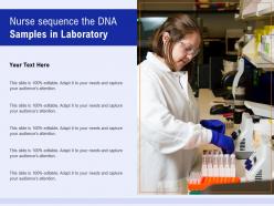 Nurse sequence the dna samples in laboratory