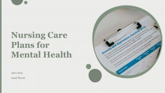 Nursing Care Plans For Mental Health PPT Summary AT