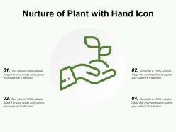 Nurture of plant with hand icon