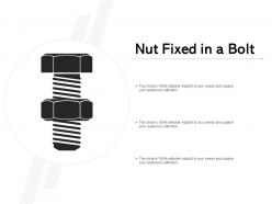 Nut fixed in a bolt