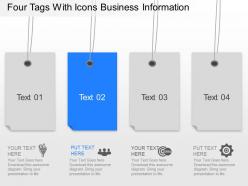 Nv four tags with icons business information powerpoint template