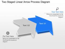 Nw two staged linear arrow process diagram powerpoint template slide