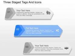 Nx three staged tags and icons powerpoint template
