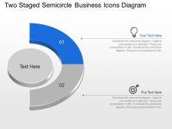 Nx two staged semicircle business icons diagram powerpoint template slide