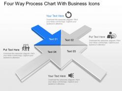 Oa four way process chart with business icons powerpoint template