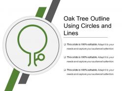 Oak tree outline using circles and lines