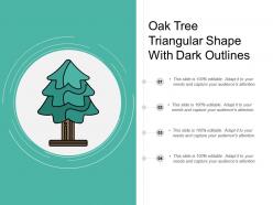 Oak tree triangular shape with dark outlines