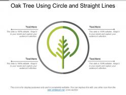 Oak tree using circle and straight lines