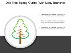 Oak tree zigzag outline with many branches