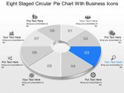 Ob eight staged circular pie chart with business icons powerpoint template