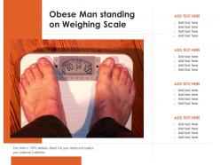 Obese man standing on weighing scale