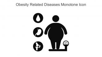 Obesity Related Diseases Monotone Icon In Powerpoint Pptx Png And Editable Eps Format