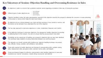 Objection Handling And Overcoming Resistance In Sales Training Ppt Compatible