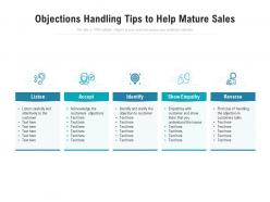 Objections handling tips to help mature sales
