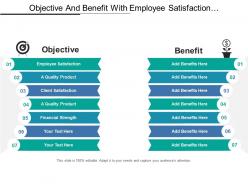Objective and benefit with employee satisfaction and financial strength