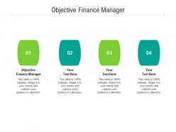 Objective finance manager ppt powerpoint presentation professional model cpb