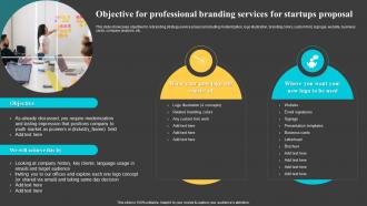 Objective For Professional Branding Services For Startups Proposal Ppt Structure