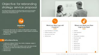 Objective For Rebranding Strategy Service Proposal Ppt Powerpoint Presentation File Inspiration