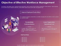 Objective of effective workforce management ppt powerpoint presentation ideas