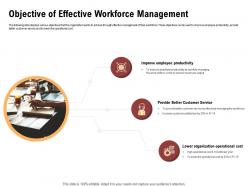 Objective of effective workforce management provide ppt powerpoint presentation gallery example topics