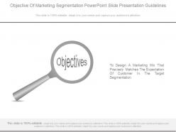 Objective of marketing segmentation powerpoint slide presentation guidelines
