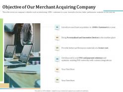 Objective of our merchant acquiring company materials ppt powerpoint presentation outline summary