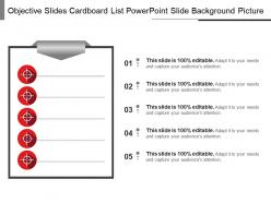 Objective slides cardboard list powerpoint slide background picture